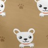 White Cute Puppy With Footprin Pongee