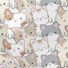 Cute Cats Sitting Lightweight Cotton Poplin