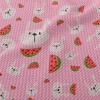 Gray Rabbit And Watermelon Birdseye Piqué