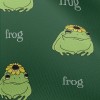 Round And Cute Frog With Flowe Chiffon