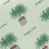 Hand Drawn Potted Dragon Tree Twill