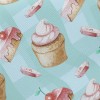 Hand Drawn Cherry Cupcakes Twill
