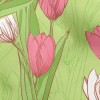 Two Color Elegant Tulips Micro Fleece