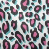 Fluorescent Pink Leopard Print Dobby