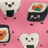 Cartoon Heart Sushi Roll Jersey Backed Fleece
