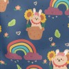 Rabbit And Cute Rainbow Stretch Ponte