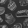 Hand Drawn French Desserts Midweight Cotton Poplin