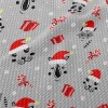 Gray Animals Christmas Birdseye Piqué
