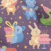 Birthday Party Animals Micro Fleece