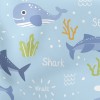 Cartoon Whale And Shark Lightweight Cotton Poplin