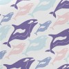 Pink And Purple Whale Midweight Cotton Poplin