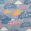 Hand Drawn Retro Clouds Pongee