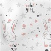 Hand Drawn Rabbit With Decorat Stretch Ponte