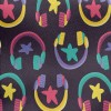 Fluorescent Star Headphones Jersey Backed Fleece