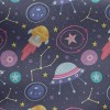 Outer Space Flying Saucer Jersey Backed Fleece