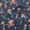 Playful Mermaid Octopus Birdseye Piqué