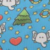 Elephants Celebrating Christma Birdseye Piqué