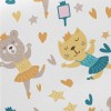 Bear And Cat Dancing Ballet Midweight Cotton Poplin