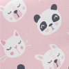 Closed Eyes Cat Panda Kitten B Midweight Cotton Poplin