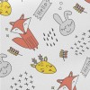 Hand Drawn Happy Animals Midweight Cotton Poplin