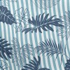 Blue Silhouette Tropical Leave Pongee