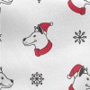 Dog With Santa Hat Jersey Backed Fleece
