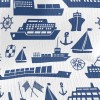 Blue Ship Silhouette Stretch Jersey