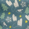 Hand Drawn Christmas Pattern Jersey Backed Fleece