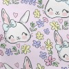 Colorful Flowers And Rabbits Pongee