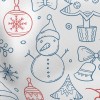 Christmas Pattern Snowman Lightweight Cotton Poplin