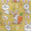 Cartoon Rabbit Loves Carrot Stretch Ponte