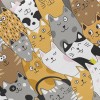 Cartoon Cute Cats Midweight Cotton Poplin
