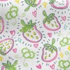 Hand Drawn Strawberry Hearts Jersey Backed Fleece
