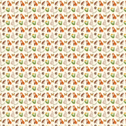 Watercolor Rabbit, Fox And Bir