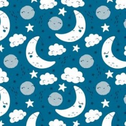 White Clouds Stars And Moon