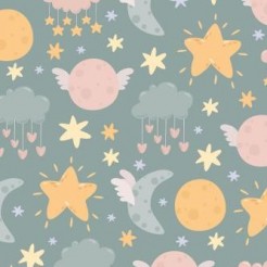 Cute Stars Moon Clouds