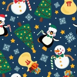 Christmas Snowman And Penguin