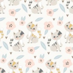 Gentle Cat And Little Flower