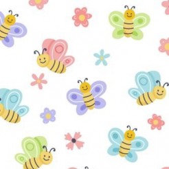 Cute Bee And Butterfly