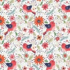 Pink Birds And Flowers