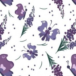 Flower Butterfly With Lavender