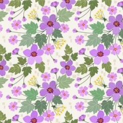 Purple Flowers And Green Leave