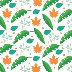 Green Leaves And Maple Leaves