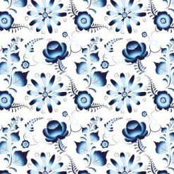 Hand Drawn Blue Flowers