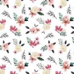 Hand Drawn White Roses