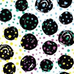 Black Round Colorful Dots