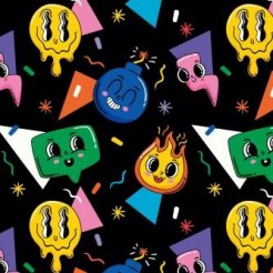 Cartoon Flame Smiley