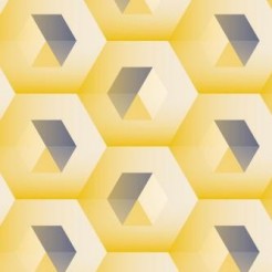 Yellow Three-dimensional Hexag