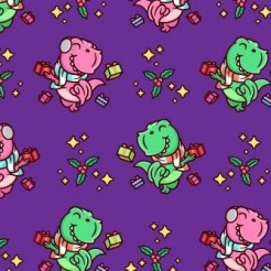 Excited Christmas Dinosaurs