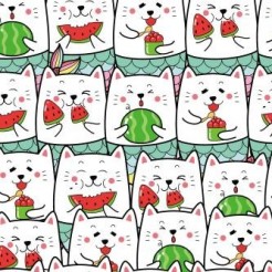 Cat Eating Watermelon